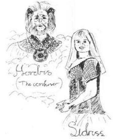 A drawing of Hordriss and Sidriss in The Quest, the Official Knightmare newsletter. Volume 2, Issue 3.